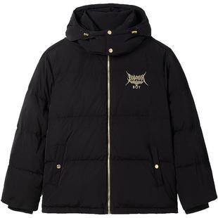 【涅槃之火】BOYLONDON冬情侣款哥特黑色短款连帽羽绒服N28047