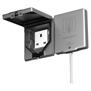 IP55通用86型嵌入式隐形英式13A港版英制三孔户外防水浴室外插座