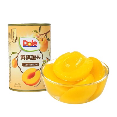 Dole都乐糖水型黄桃橘子罐头