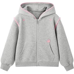 MINIPEACE太平鸟童装女童春装外套2026新款开襟卫衣儿童针织夹克