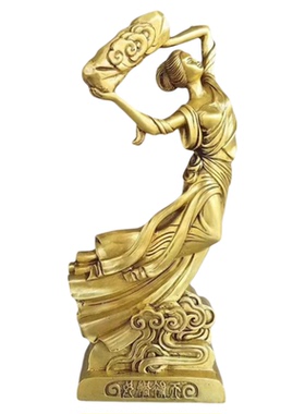 女娲神像纯铜工艺品家居装饰