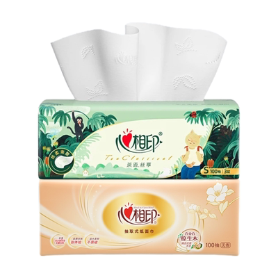 心相印丛林抽纸经典加厚100抽U先