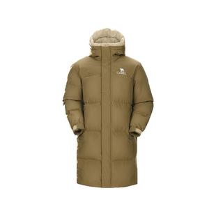 骆驼女装羽绒服中长款冬男女新款面包服保暖鸭绒加厚连帽羽绒外套