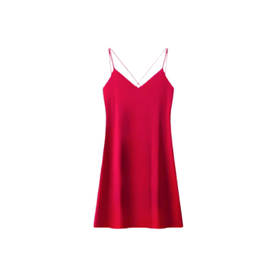 红色性感真丝睡衣吊带睡裙礼盒装