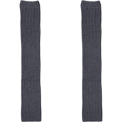 Rougo羊毛竖条纹长筒针织袜套