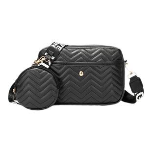 印花肩带斜挎小方包2023ladies bags外贸包包女韩版波浪纹绣花包