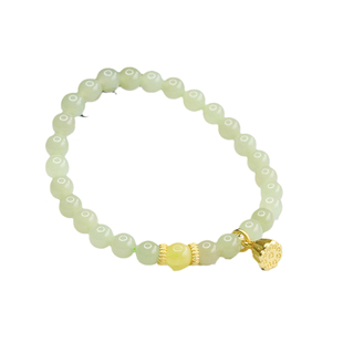 天然和田玉晴水手串蜜蜡多子多福莲蓬手链首饰新中式民族风手饰品