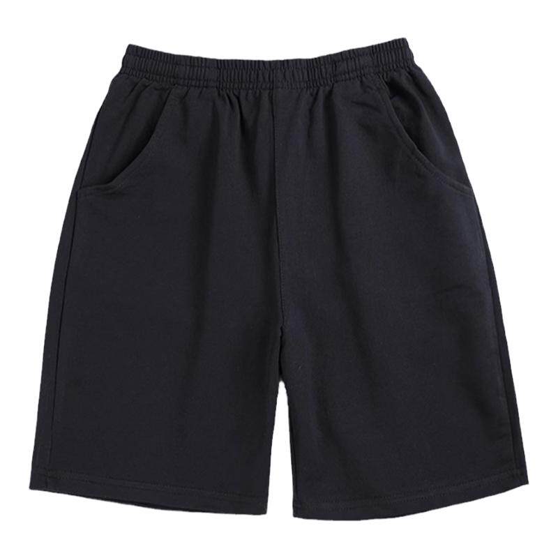 儿童短裤黑色五分裤外穿小学生校服短裤纯棉男童夏季中学生校服裤