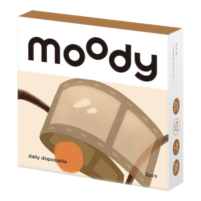 moody日抛2片装【热卖】微醺花果清透紫美瞳中小直径学生隐形眼镜
