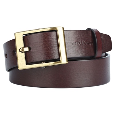 皮带男款真皮年轻人爸爸针扣休闲头层牛皮美式轻奢风针扣打孔百搭