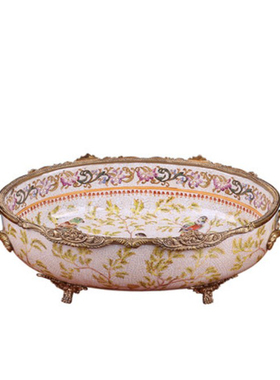 欧美式奢华果盘托盘法式装饰摆件