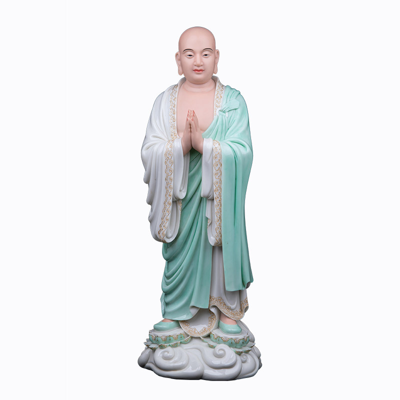 阿难迦叶尊者佛像汉白玉摆件