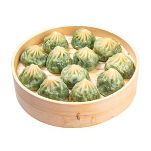 苏州香菇青菜薄皮小笼包即食早餐半成品素包儿童手工速食加热包子
