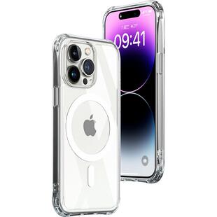 适用苹果iphone15磁吸手机壳14promax军规防摔纯透明14保护套全包轻薄无线充电15可挂绳mageasy男女Atoms