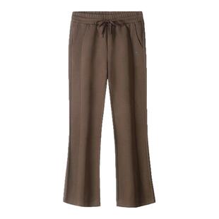 骆驼运动休闲裤女2025秋季新款百搭修身显瘦棉感针织喇叭长裤