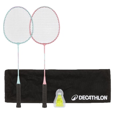 迪卡侬羽毛球拍套装学生羽毛拍双拍入门户外亲子官方正品IVE1