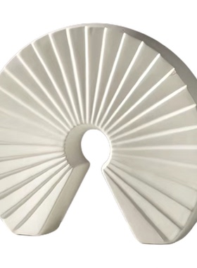 白色扇形陶瓷摆件软装饰品酒店