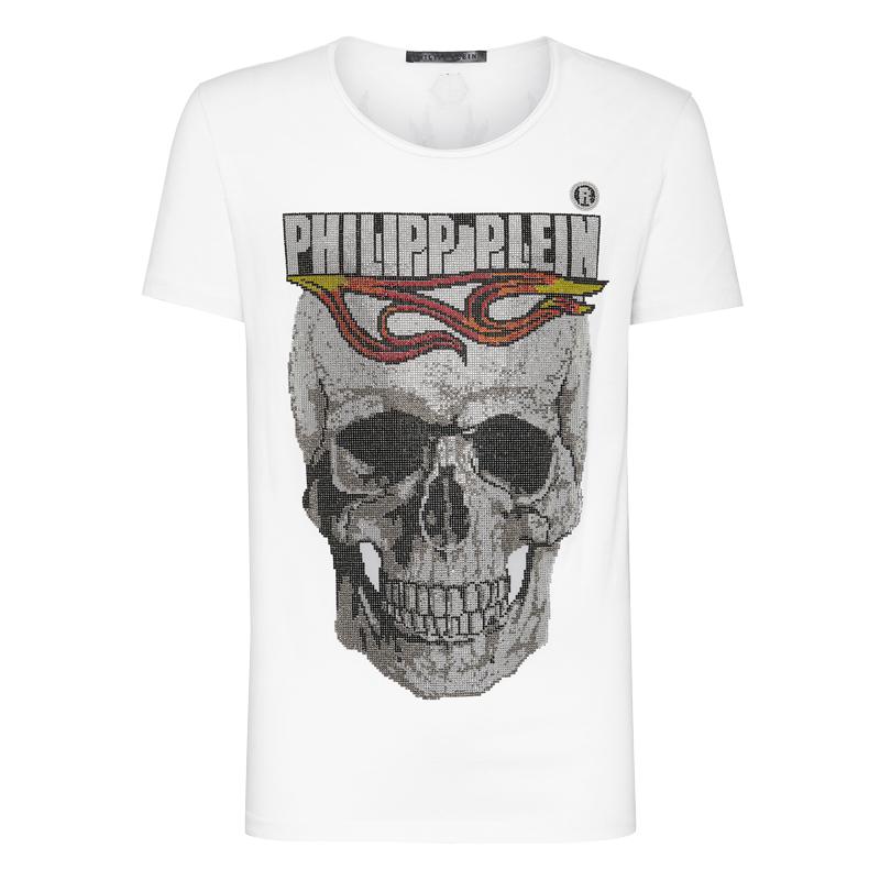 PHILIPP PLEIN T恤 男士骷髅头字母印花圆领T恤