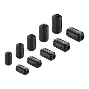 磁环 带磁芯屏蔽器 滤波抗干扰消磁环卡扣式高频滤波铁氧体10支装