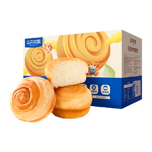 三只松鼠0蔗糖手撕面包1000gX1箱健康零食品早餐代餐蛋糕点心吐司