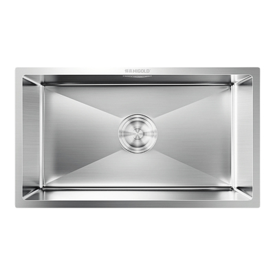 悍高水槽304不锈钢原色手工单槽