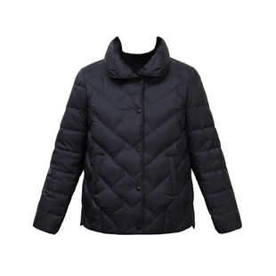 50岁妈妈羽绒服外套冬装时尚保暖2025年新款白鸭绒羽绒袄短款女装