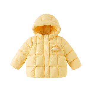 戴维贝拉女童防水羽绒服宝宝A类白鸭绒外套2025冬装新款儿童上衣