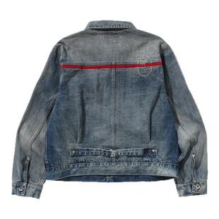 MR.BATHING APE男装24年秋冬猿人胡子徽章水洗牛仔外套140308N