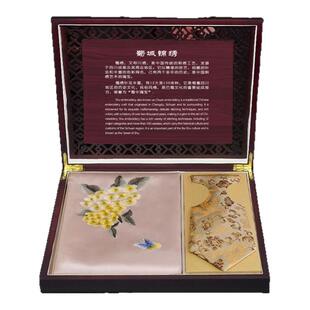 蜀绣围巾领带礼盒中国风特色礼物送老外丝巾套装礼品夫妻礼物
