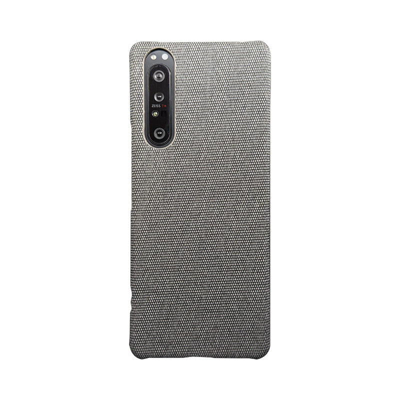 适用索尼Xperia 1 VI手机壳Sony手工贴布牛仔布X1III保护套1V不沾指纹防滑5IV全包硬壳简约商务Pro-I经典黑色