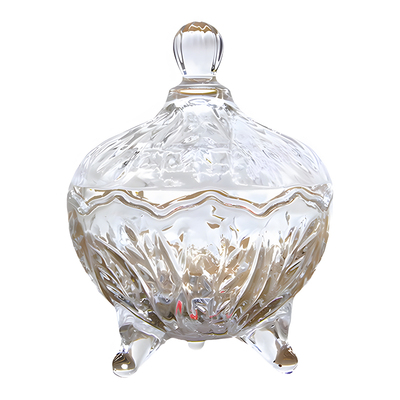 水晶玻璃碗带盖透明糖果罐高颜值