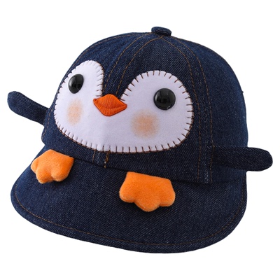 宝宝遮阳帽子春秋薄款防晒大帽檐鸭舌帽男女儿童水洗牛仔棒球帽韩