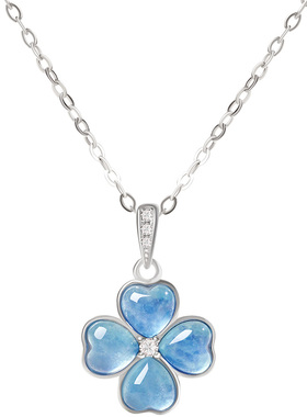 宫里上新心晴海蓝宝项链