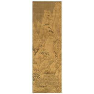 仇英仙山楼阁图高清国画临摹彩色画稿雪景山水明清山水丝绢微喷画