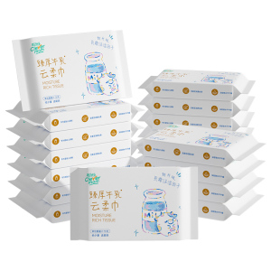聪妈婴儿纸巾抽纸180张柔纸巾新生宝宝专用乳霜云柔巾保湿牛乳纸