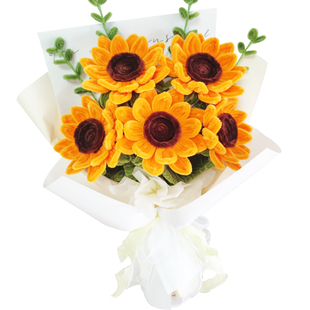 扭扭棒向日葵花束手工diy材料包幼儿园教师节创意手工编织礼物