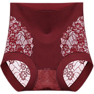 UFEEL内裤女无痕底裤2025新款蕾丝性感抗菌红色收腹裤内衣女86437