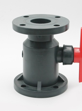 黑灰色耐腐蚀一体式球阀 国标工业塑料球阀 凯鑫RPP法兰塑料球阀