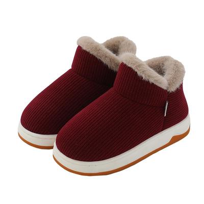 冬季老人穿防滑牛筋底保暖棉拖鞋