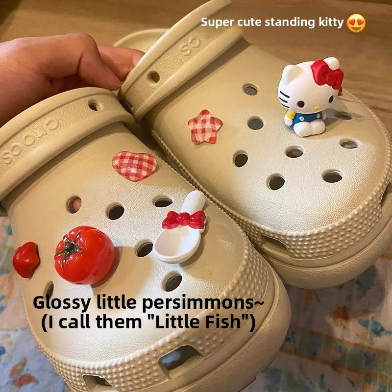 凯蒂猫鞋花木屐配件云高端多巴胺可爱立体卡通鞋扣装饰
