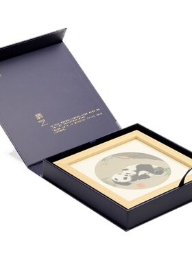 怡然熊猫框画蜀江锦院非遗蜀锦工艺品节日伴手礼家居摆件送外国人
