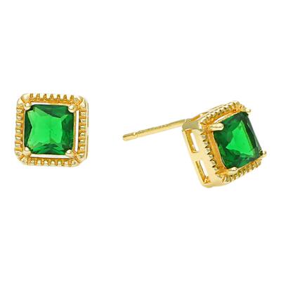 exhibition览物馆祖母绿耳钉