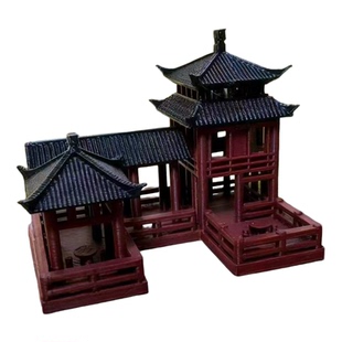观景台古建筑微景观精致小房子水陆鱼缸假山盆景造景国风新款