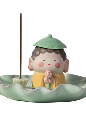 国风陶瓷Q版如来佛像香插