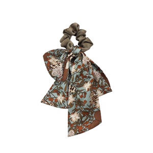 韩国东大门优雅花朵肥肠圈缎面简约高级感蝴蝶结发绳发圈发饰