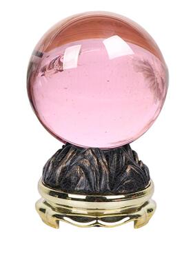 粉色水晶球摆件卧室装饰生日礼物