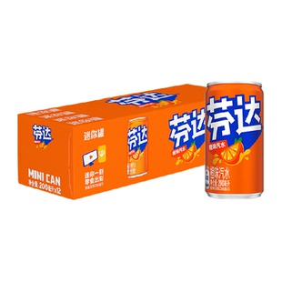 可口可乐 芬达碳酸饮料原味迷你罐汽水200ml*12罐整箱装（B）