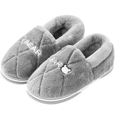 男士棉拖鞋包跟大码保暖冬季外穿