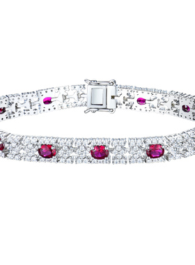 卓蝶珠宝气质款纯银合成红宝石