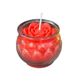 莲花灯24小时 植物酥油灯 无烟蜡烛加厚玻璃环保健康安全供佛家用